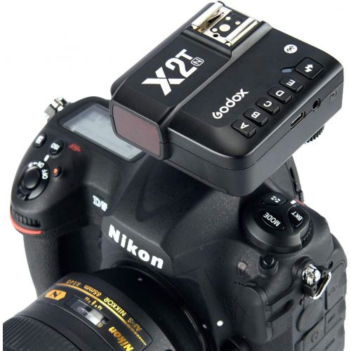  Godox X2T-N I-TTL Wireless Flash Trigger, Bluetooth Connection, 1/8000s HSS, 5 Separate Group Buttons, for Nikon Camera