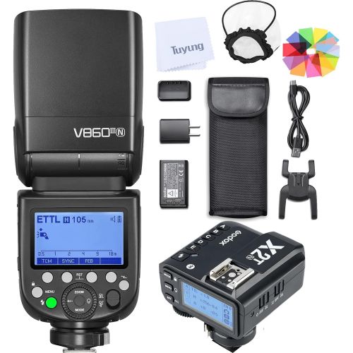  Godox V860III-N 2.4G Wireless i-TTL 1/8000s HSS Flash Speedlite with X2T-N Wireless Trigger, with Built-in Large Capacity Lithium Battery, Compatible with Nikon DSLR Camera