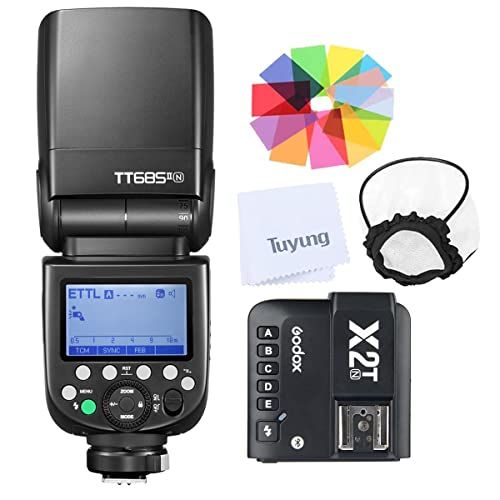  Godox TT685II-N i-TTL GN60 2.4GHz Wireless HSS 1/8000s Flash Speedlite with X2T-N Wireless Flash Trigger Transmitter Compatible for Nikon DSLR Cameras (i-TTL autoflash)