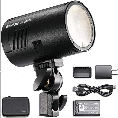  GODOX AD100Pro Pocket Studio Flash Light Photography Light OLED Screen 5800K 1/8000s Sync TTL/Multi/M Flash Built-in 2.4G Wilreless X System 5 Groups 32 Channels with Rechargeable