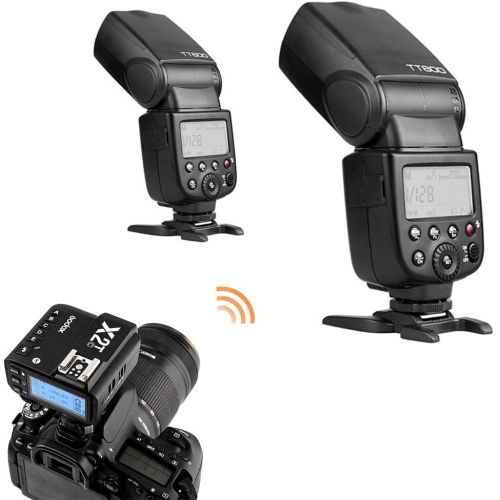  Godox 2X TT600 HSS 2.4G Wireless Master/Slaver Flash Speedlite & Receiver Godox X2T-C Remote Trigger Transmitter Kit Built-in Godox X System Compatible for Canon Cameras