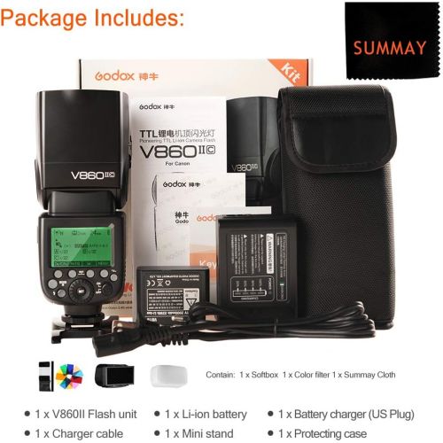  GODOX V860II-N TTL Flash 1/8000s High-Speed Sync GN60 Camera Flash Speedlight with Rechargeable Battery 1.5S Recycle Time 650 Full Power Flashes for Nikon D3400 D3200 D5300 D5600 D