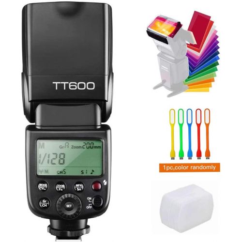  Godox TT600 Camera Flash Speedlite Master Slave Off GN60 Built-in 2.4G Wireless X System Transmission Compatible for Canon, Nikon, Pentax, Olympus, Fuji and Other DSLR Camera with