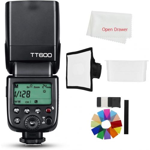  Godox TT600 2.4G Wireless Master Slave Camera Flash Speedlite Built in Godox X System Receiver Compatible Compatible Canon Nikon Olympus Fujifilm Pentax Camera + Diffuser