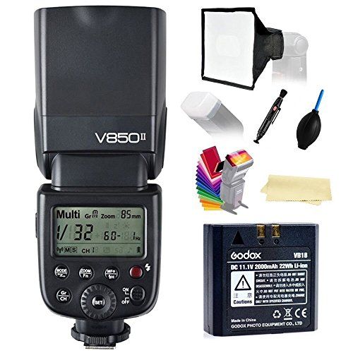  Godox Ving V850II GN60 2.4G 1/8000s HSS Camera Flash Speedlight ,1.5s recycle time & 650 Full Power Pops with 2000mAh Li-ion Battery compatible for Canon Nikon Pentax Olympas