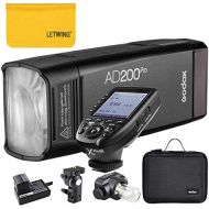 Godox AD200Pro TTL 2.4G HSS 1/8000s Pocket Flash Light Double Head 200Ws with 14.4V/2900mAh Lithium Battery and Godox XPro-N Flash Trigger Compatible for Nikon Camera