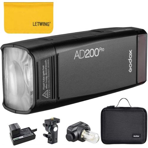  Godox AD200Pro TTL 2.4G HSS 1/8000s Pocket Flash Light Double Head 200Ws with 14.4V/2900mAh Lithium Battery and Godox XPro-N Flash Trigger Compatible for Nikon Camera