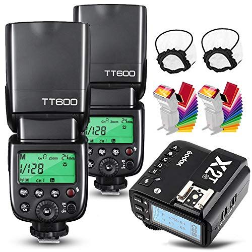  Godox 2X TT600 HSS 2.4G Wireless Master/Slaver Flash Speedlite & Receiver Godox X2T-N Remote Trigger Transmitter Kit Built-in Godox X System Compatible for Nikon Cameras