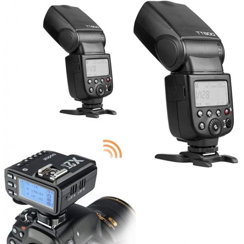  Godox 2X TT600 HSS 2.4G Wireless Master/Slaver Flash Speedlite & Receiver Godox X2T-N Remote Trigger Transmitter Kit Built-in Godox X System Compatible for Nikon Cameras