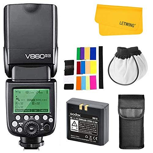  Godox V860II-N 2.4G TTL Li-on Battery Camera Flash Compatible for Nikon D800 D700 D7100 D7000 D5200 D5100 D5000 D300 D300S D3200 D3100 D3000 D200 D70S D810 D610 D90 D750 (V860II-N)