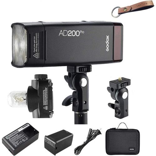  Godox AD200Pro Pocket Flash with Double Head, 2.4G Wireless System 1/8000s HSS, 200Ws with 2900mAh Lithium Battery Compatible with Canon Nikon Sony Fuji Olympus Panasonic Pentax Ca
