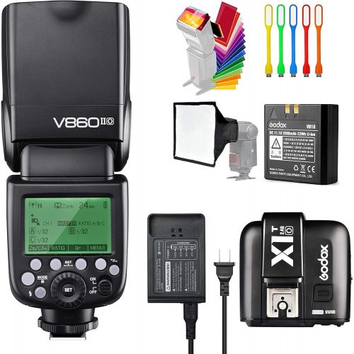  Godox V860II-O TTL GN60 2.4G High-Speed Sync 1/8000s Li-ion Battery Camera Flash Speedlite with X1T-O Wireless Trigger Transmitter Compatible for Olympus Panasonic & 15x17cm Softbo