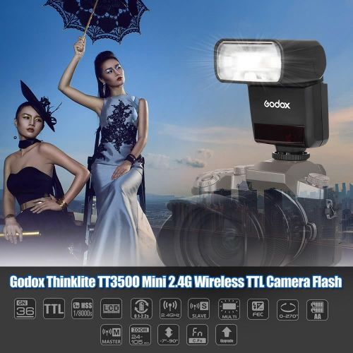  GODOX TT350o 2.4G HSS 1/8000s TTL GN36 Camera Flash Speedlite Compatible Olympus/Panasonic Mirrorless Digital Camera