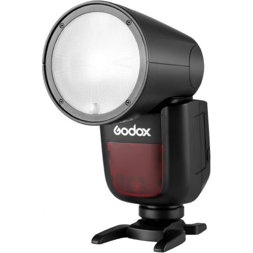  Godox V1-S TTL Flash Speedlite, 76Ws 2.4G High-Speed Sync 1/8000s 2600mAh Li-ion battery Round head Camera Speedlight with Godox AK-R1 Accessories Kit Compatible for Sony Cameras