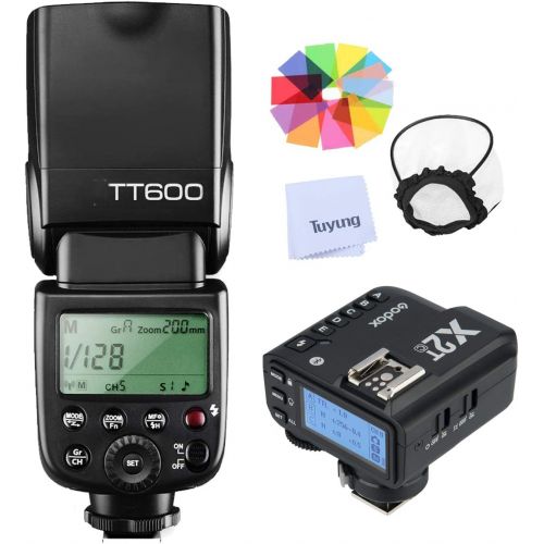  [아마존베스트]Godox TT600 HSS 1/8000S 2.4G Wireless GN60 Flash Speedlite Built in Godox X System Receiver with X2T-C Trigger Transmitter Compatible Canon Camera