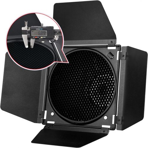  [아마존베스트]Godox BD-04 Barn Door & Honeycomb Grid &4 Color Gel Filters Compatible for Standard Reflectors Accessories kit