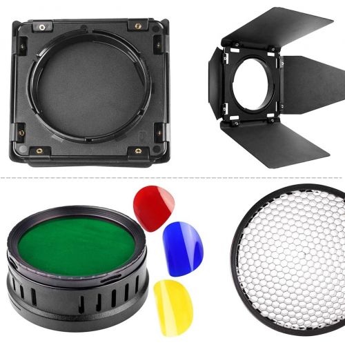  [아마존베스트]GODOX BD-08 Flash Accessories Kit for Godox AD400Pro Outdoor Flash (Honey Comb,Four-Wing Reflector and Four Color Filters) Godox AD400 Accessories (BD-08)