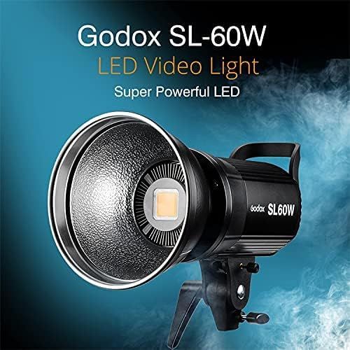  [아마존베스트]Godox SL-60W 60W CRI95+ Qa 90 5600±300K Bowens Mount Led Continuous Video Light with BD-04 Barn Door,Wirelessly Adjust Brightness, 433MHz Grouping System,for Video Recording,Weddin