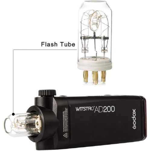  [아마존베스트]GODOX AD200 Pocket Flash Tube Accessories- Replacement Bare Bulbs for Godox H200J, Flash Head of Godox AD200 (AD-FT200)