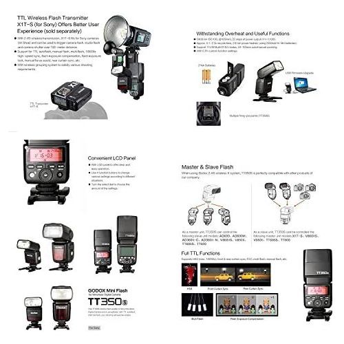  [아마존베스트]GODOX TT350S 2.4G HSS 1 / 8000s TTL GN36 Camera Speedlite Compatible for Sony Mirrorless Digital Camera