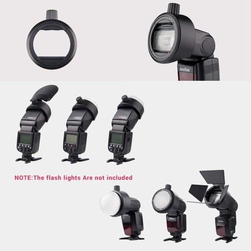  [아마존베스트]Godox S-R1 Adapter, Round Flash Head Magnetic Modifier Adapter for Godox V860II, V850II, TT685 and TT600 Series Flashes, Install AK-R1 Round Head Accessories to Achieve Creative Li