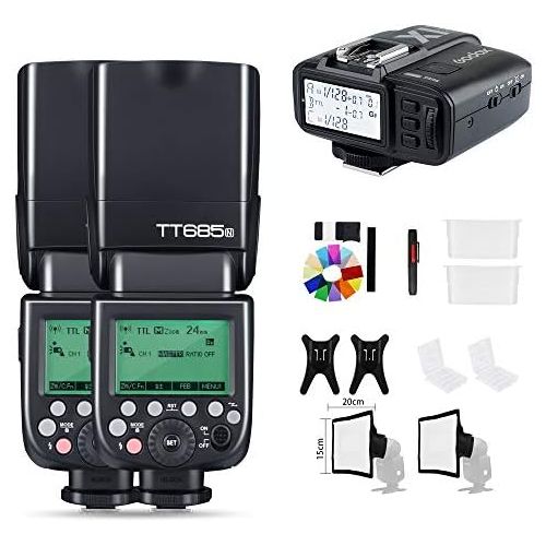  Godox 2X TT685N 2.4G HSS i-TTL GN60 Wireless Flash + X1T-N TTL Trigger Compatible for Nikon D800 D700 D7100 D7000 D5100 D810 D90