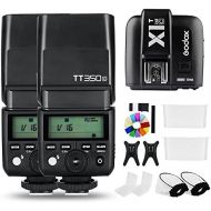 Godox 2X TT350C Mini Flash TTL HSS 1  8000s 2.4G Wireless with X1T-C 2.4G Wireless Flash Trigger Transmitter Compatible for Canon
