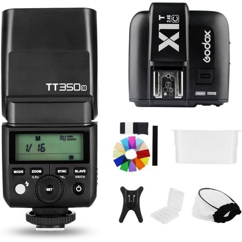  Godox TT350C Mini Flash TTL HSS 1  8000s 2.4G Wireless with X1T-C 2.4G Wireless Flash Trigger Transmitter Compatible for Canon