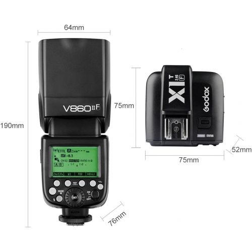  Godox V860II-F GN60 TTL HSS 18000s Speedlite Flash wLi-ion Battery + X1T-F Trigger Compatible for Fujifilm X-Pro21 X-T20