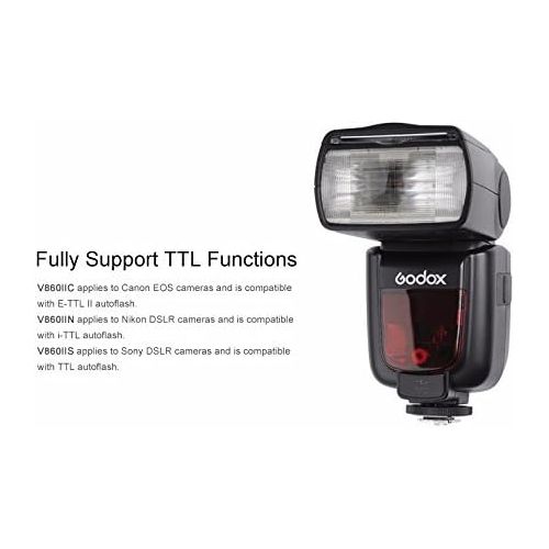  Godox 2X V860II-C V860IIC Speedlite GN60 HSS 18000s TTL Flash Light with X1T-C Wireless Flash Trigger Transmitter Compatible for Canon