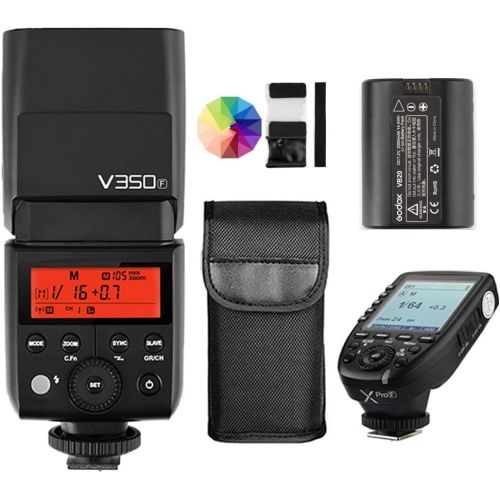  Godox GODOX V350F 2.4G TTL Camera Flash Speedlite with Li-ion Battery, XPro-F TTL Wireless Flash Trigger for Fuji Fujifilm GFX50S X-Pro2 X-T20 X-T2 X-T1 X-Pro1 X-T10 X-E1 X-A3 X100F X100