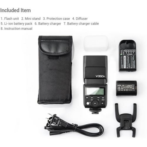  Godox GODOX V350F 2.4G TTL Camera Flash Speedlite with Li-ion Battery, XPro-F TTL Wireless Flash Trigger for Fuji Fujifilm GFX50S X-Pro2 X-T20 X-T2 X-T1 X-Pro1 X-T10 X-E1 X-A3 X100F X100