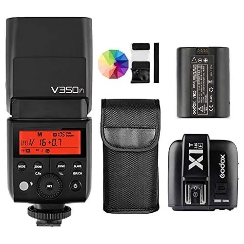  Godox GODOX V350F 2.4G TTL Camera Flash Speedlite with Li-ion Battery, X1T-F TTL Wireless Flash Trigger for Fuji Fujifilm GFX50S X-Pro2 X-T20 X-T2 X-T1 X-Pro1 X-T10 X-E1 X-A3 X100F X100T