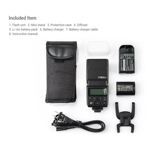  Godox GODOX V350O TTL Flash for Olympus Panasonic 2.4G 18000s HSS GN36 Li-ion Battery Camera Speedlite, 500 Full Power Flash, 0.1 to 1.7s Recycle Time