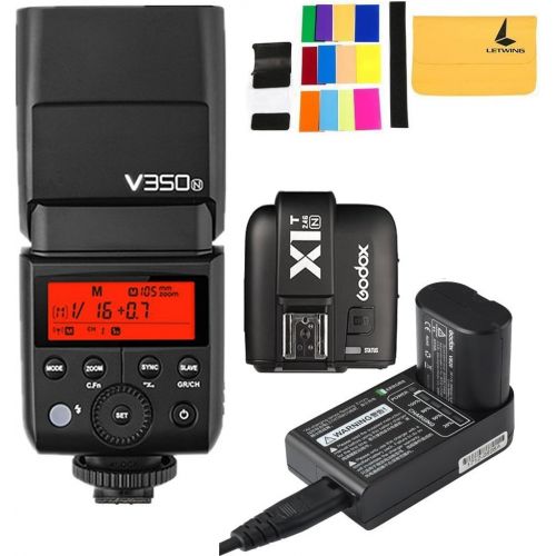  Godox V350N TTL 2.4G Camera Flash with Built-in Rechargeable 7.2V2000mAh Li-ion Battery,Godox X1T-N Flash Trigger for Nikon Cameras