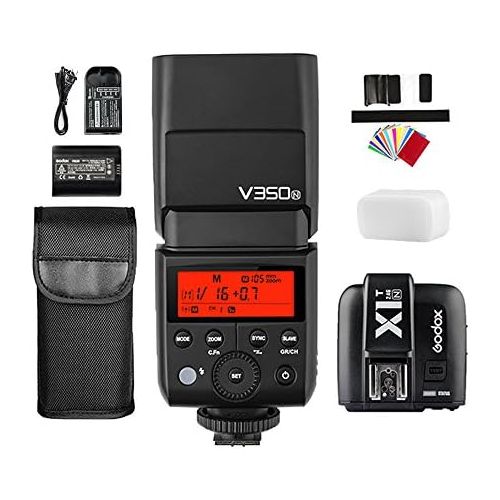  Godox GODOX V350N 2.4G TTL HSS 18000s TTL Flash with Rechargeable Battery + GODOX X1T-N TTL Wireless Flash Trigger for Nikon D3100 D3200 D3300 D5000 D5100 D5300 D7000 D7100, etc