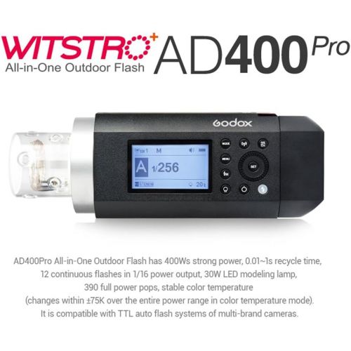  Godox AD400Pro Outdoor Strobe Flash - All-in-One Outdoor Flash 400Ws GN72 18000s HSS TTL Battery-Powered Monolight + Godox Xpro-F Trigger Transmission Compatible Fujifilm Cameras