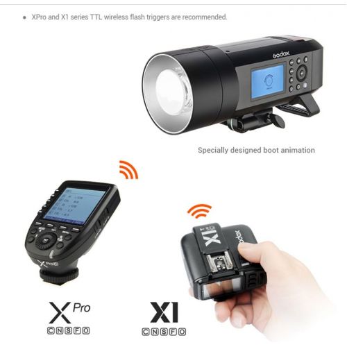  Godox AD400Pro Outdoor Strobe Flash - All-in-One Outdoor Flash 400Ws GN72 18000s HSS TTL Battery-Powered Monolight + Godox Xpro-F Trigger Transmission Compatible Fujifilm Cameras