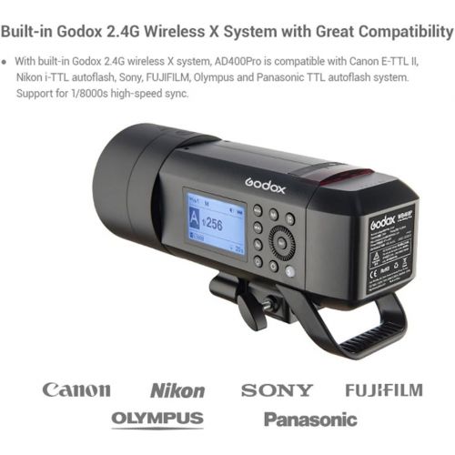  Godox AD400Pro Outdoor Strobe Flash - All-in-One Outdoor Flash 400Ws GN72 18000s HSS TTL Battery-Powered Monolight + Godox Xpro-F Trigger Transmission Compatible Fujifilm Cameras