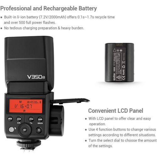  Godox V350N TTL autoflash 2.4G Wireless HSS Max. 18000s High Speed Sync Photography Lighting Compatible Canon D5 D610 D750 D810 D3200 D5300 D7100