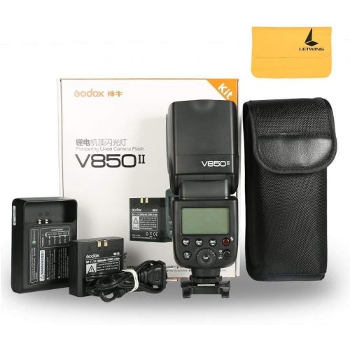  Godox V850II GN60 2.4G 18000s HSS Camera Flash Speedlight with 2000mAh Li-ion Battery Features 1.5s Recycle Time and 650 Full Power Pops for Canon,Godox XPro-C Flash Trigger For C