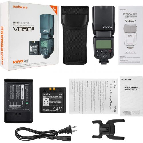  Godox V850II GN60 2.4G 18000s HSS Camera Flash Speedlight with 2000mAh Li-ion Battery Features 1.5s Recycle Time and 650 Full Power Pops for Canon,Godox XPro-C Flash Trigger For C