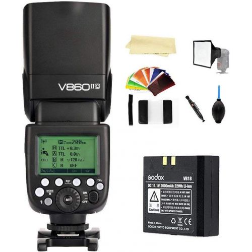  Godox V860II-C E-TTL 2.4G High Speed Sync 18000s GN60 Li-ion Battery Camera Flash Speedlite Light Compatible Canon 1DX 5D Mark III 5D Mark II 6D 7D 60D 50D 40D 30D 650D 600D 550D