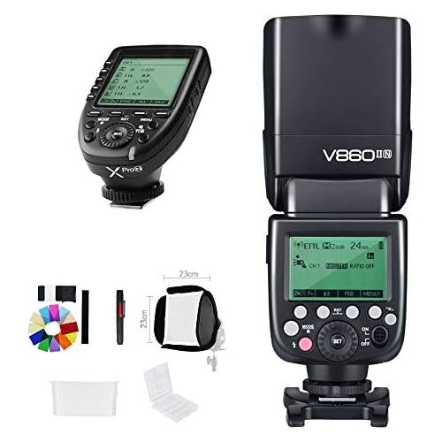  Godox Ving V860IIN 2.4G GN60 I-TTL HSS 18000s Li-ion Battery Camera Flash Speedlite with Xpro-N Wireless Flash Trigger Compatible Nikon,1.5S Recycle Time 650 Ful Power Pops Suppor