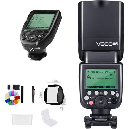  Godox Ving V860IIN 2.4G GN60 I-TTL HSS 18000s Li-ion Battery Camera Flash Speedlite with Xpro-N Wireless Flash Trigger Compatible Nikon,1.5S Recycle Time 650 Ful Power Pops Suppor