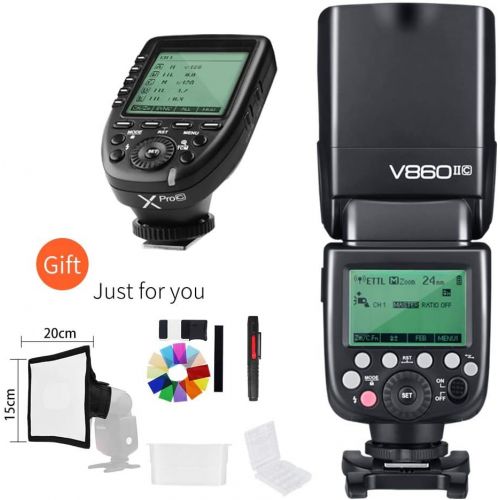  Godox V860II-C 2.4G GN60 TTL HSS 18000s Li-on Battery Camera Flash Speedlite with Xpro-C Wireless Flash Trigger Compatible for Canon Camera