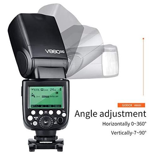  Godox V860II-F 2.4G GN60 I-TTL HSS 18000s Li-ion Battery Camera Flash Speedlite with Xpro-F Wireless Flash Trigger,1.5S Recycle Time 650 Full Power Pops Supports Compatible for Fu