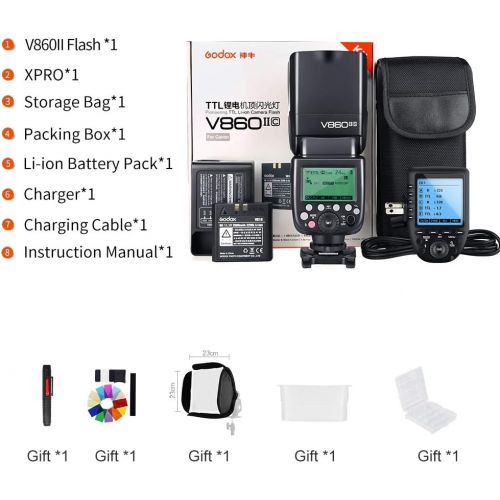  Godox Ving V860IIS 2.4G GN60 TTL HSS 18000s Li-on Battery Camera Flash Speedlite with Xpro-S Wireless Flash Trigger Compatible for Sony Camera DSLR A7R A7RII A58 A99 A6000 DSLR