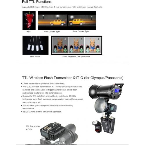  Godox VING V860II-O GN60 HSS 18000s TTL Li-ion Battery Speedlite Flash + X1T-O Trigger Compatible for Olympus Panasonic Cameras