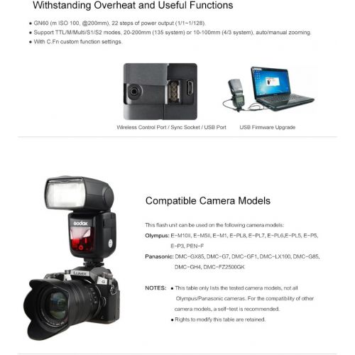  Godox VING V860II-O GN60 HSS 18000s TTL Li-ion Battery Speedlite Flash + X1T-O Trigger Compatible for Olympus Panasonic Cameras